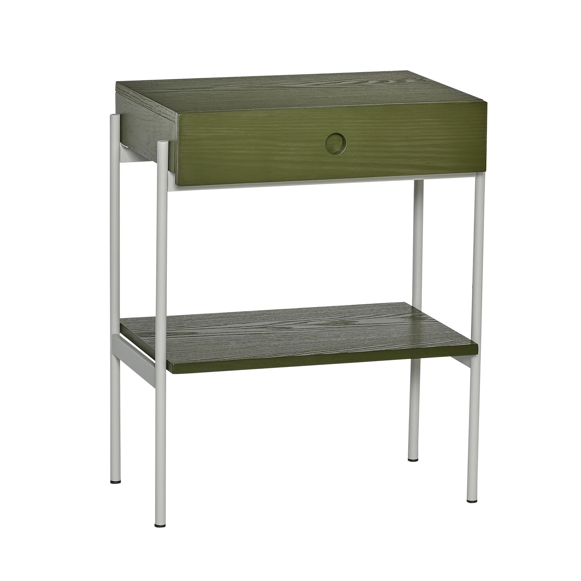  Noir Sengebord Grøn/Off white fra Hübsch Interiør i Askfiner, Jern, MDF (Varenr: 022002)