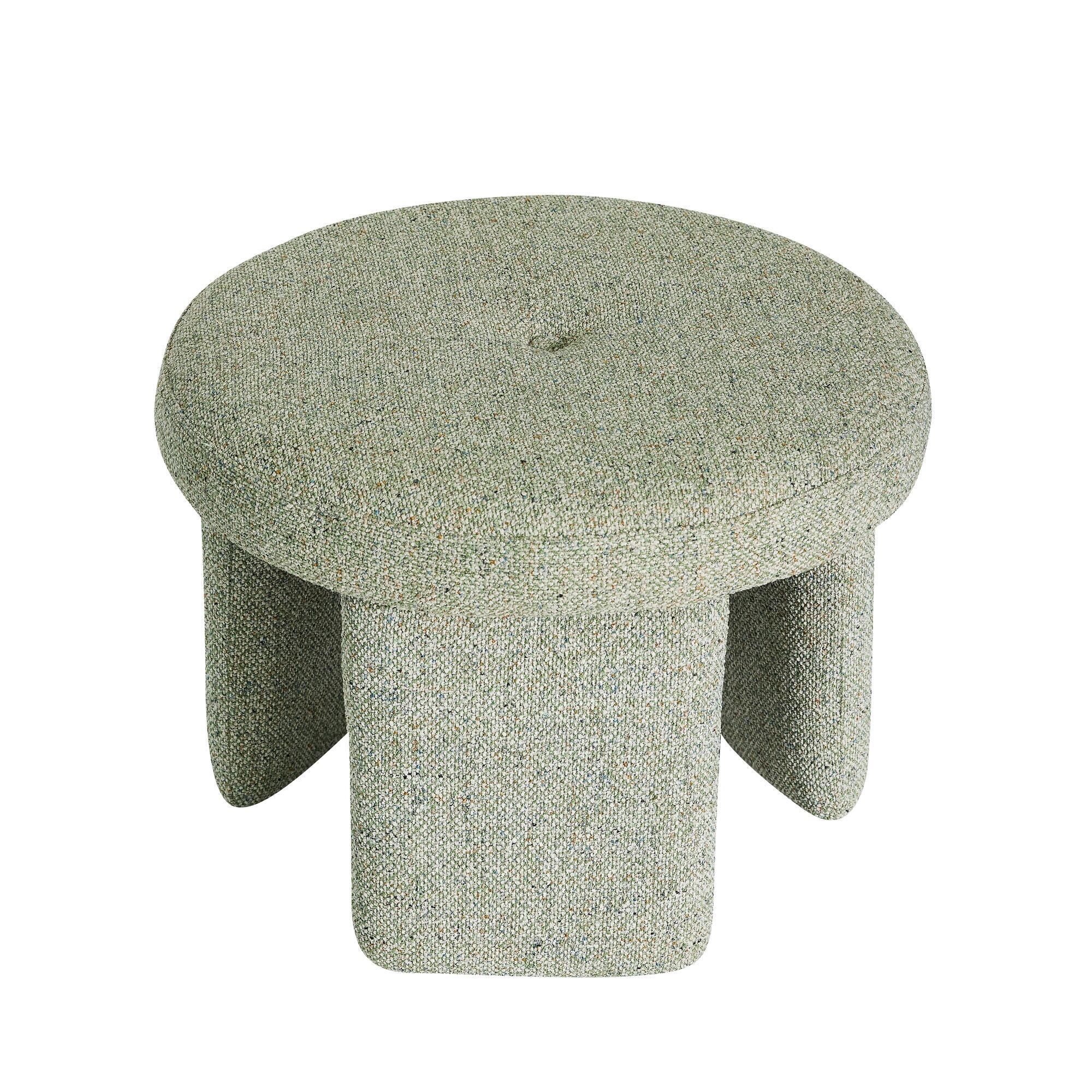  Rocco Puf Lysegrøn fra Hübsch Interiør i Polyester (100%) (Varenr: 022012)