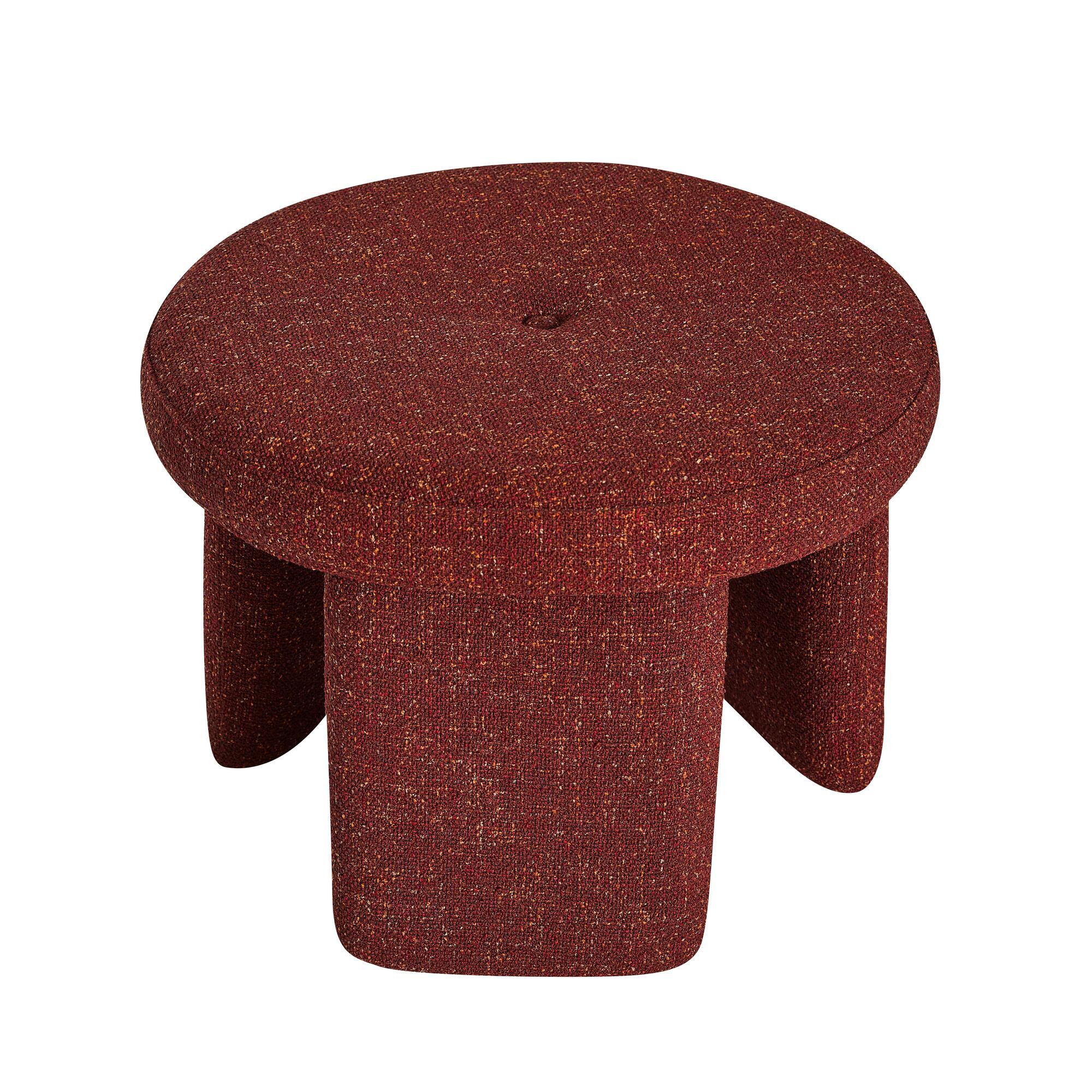  Rocco Puf Rød fra Hübsch Interiør i Polyester (100%) (Varenr: 022013)
