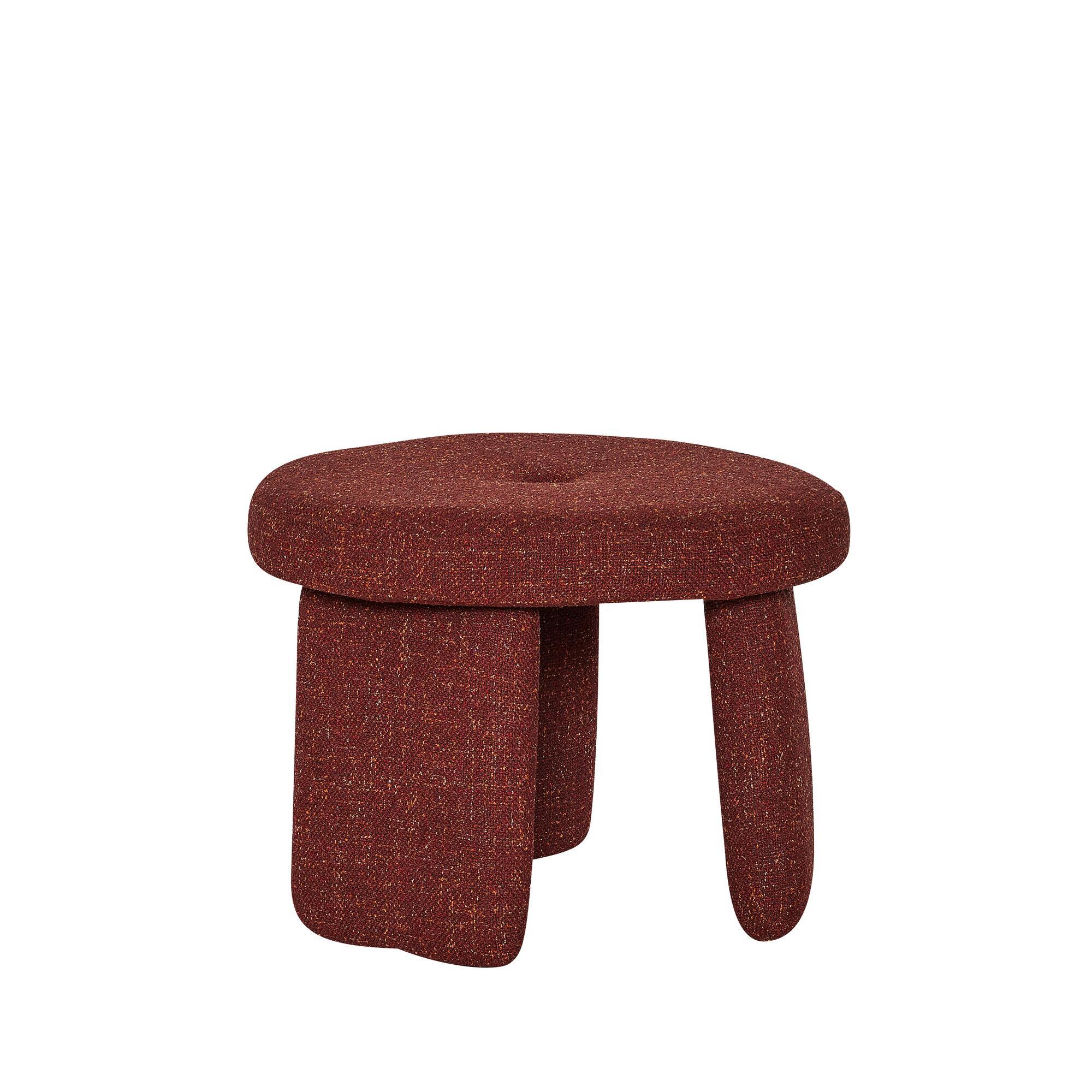  Rocco Puf Rød fra Hübsch Interiør i Polyester (100%) (Varenr: 022013)
