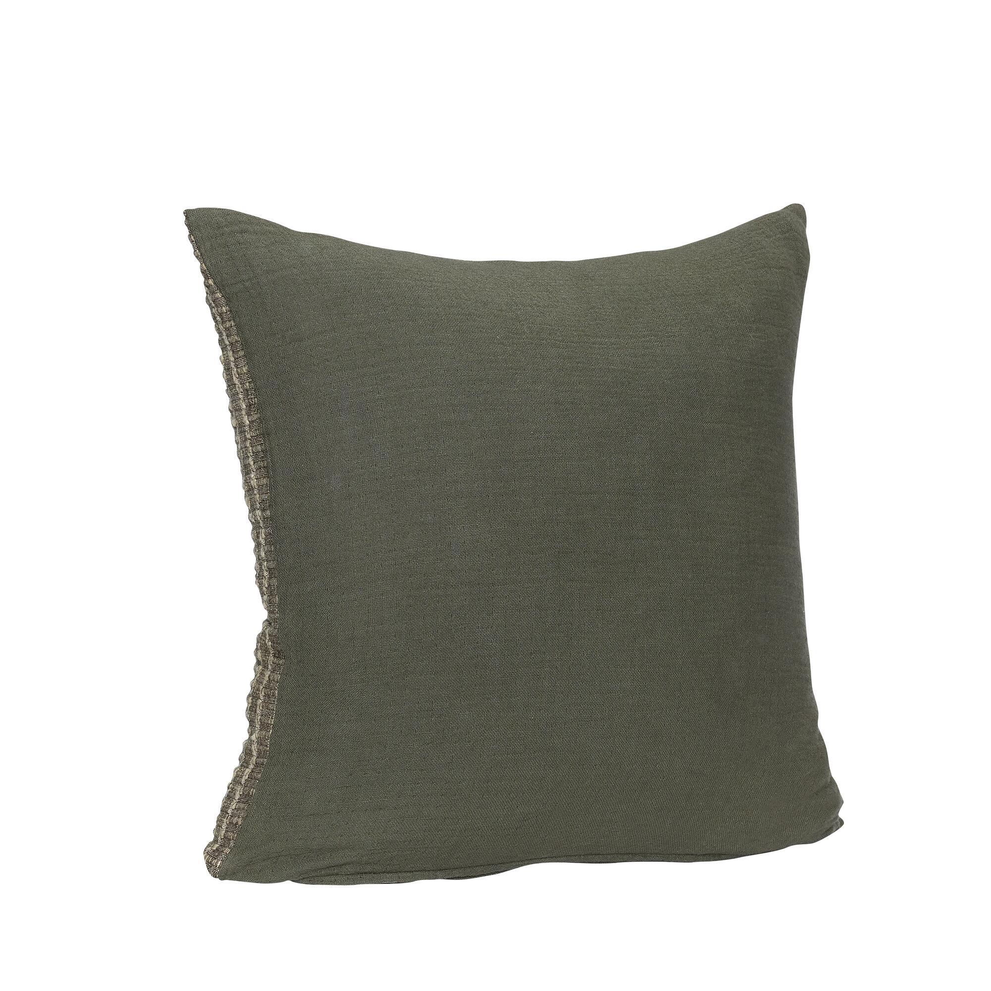  Ori Pude Beige/Sort fra Hübsch Interiør i Bomuld (75%), Linned (10%), Polyester (15%) (Varenr: 522002)