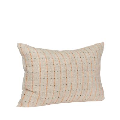 Rhythmic Pude Beige/Orange/Sort fra Hübsch Interiør i Bomuld (75%), Linned (10%), Polyester (15%) (Varenr: 522005)