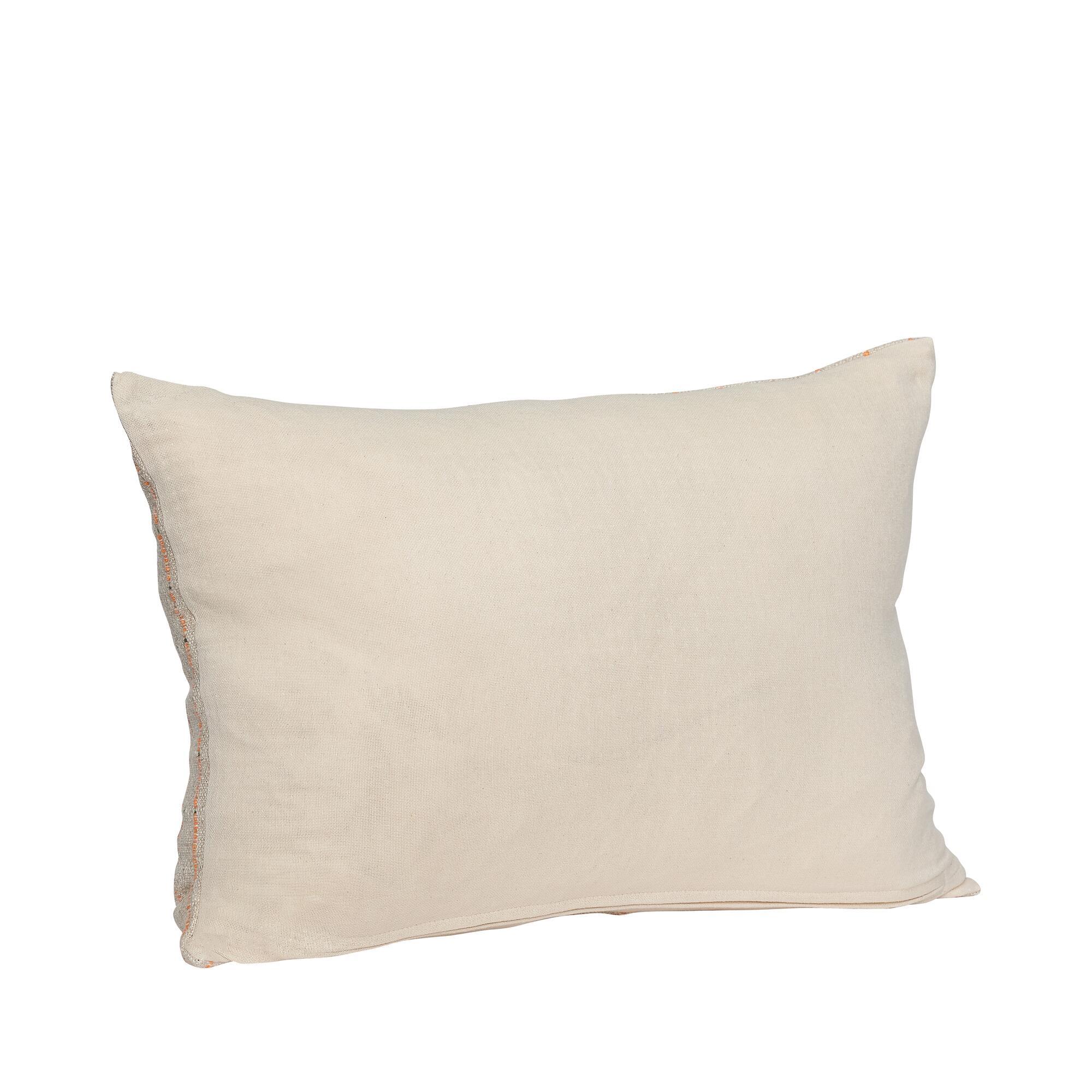  Rhythmic Pude Beige/Orange/Sort fra Hübsch Interiør i Bomuld (75%), Linned (10%), Polyester (15%) (Varenr: 522005)