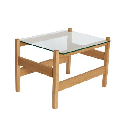  Ledge Sidebord Natur fra Hübsch Interiør i Glas, Egetræ (Varenr: 882009)