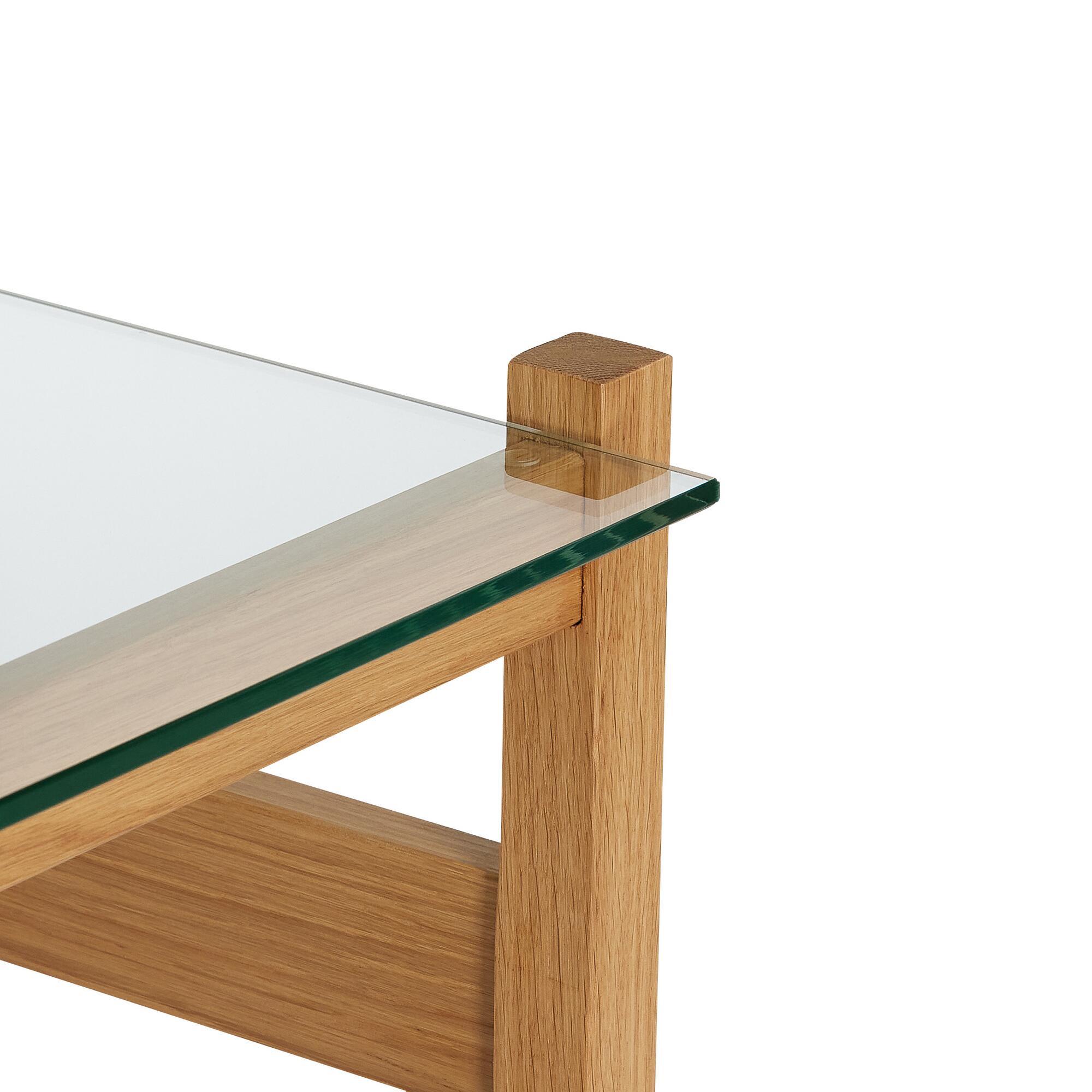  Ledge Sidebord Natur fra Hübsch Interiør i Glas, Egetræ (Varenr: 882009)