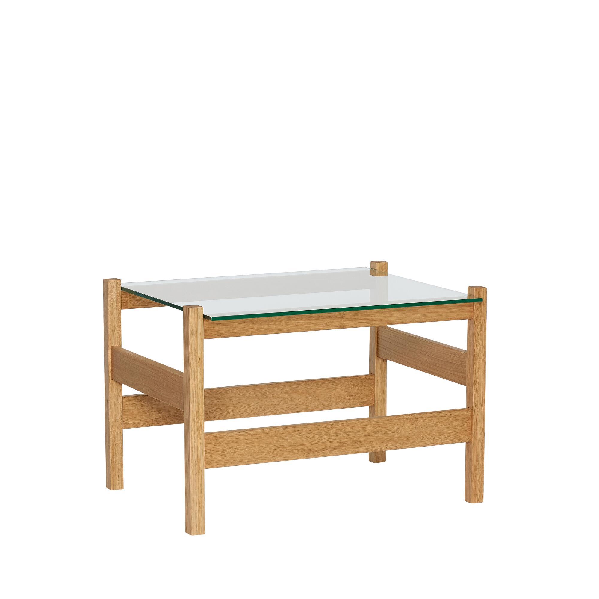  Ledge Sidebord Natur fra Hübsch Interiør i Glas, Egetræ (Varenr: 882009)