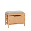  Bifi Bænk Sand/Natur fra Hübsch Interiør i MDF, Egetræsfiner, Egetræ, Polyester (100%) (Varenr: 882024)