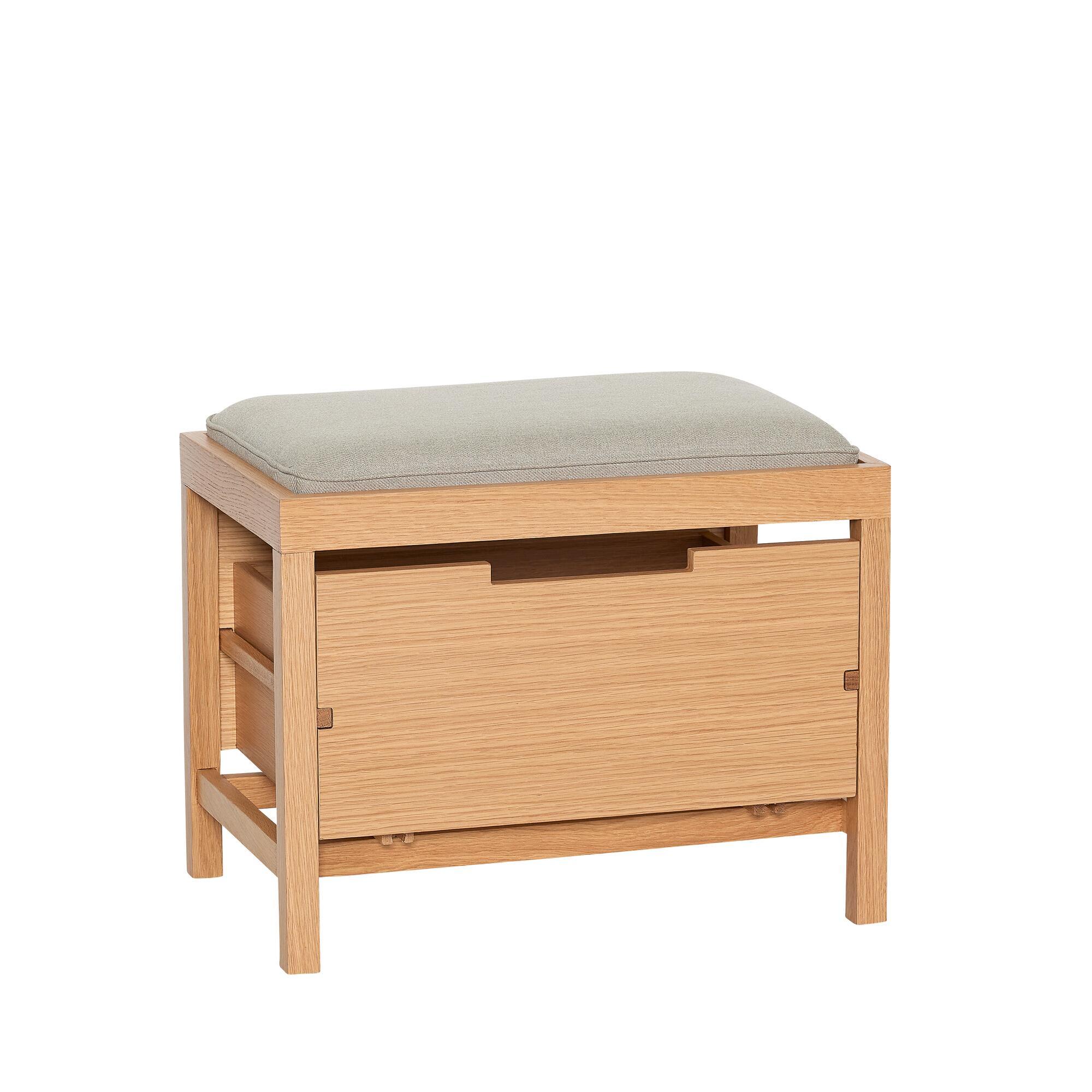  Bifi Bænk Sand/Natur fra Hübsch Interiør i MDF, Egetræsfiner, Egetræ, Polyester (100%) (Varenr: 882024)