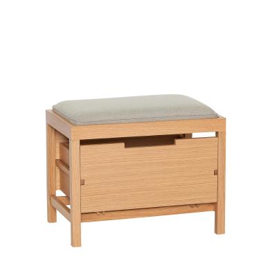  Bifi Bænk Sand/Natur fra Hübsch Interiør i MDF, Egetræsfiner, Egetræ, Polyester (100%) (Varenr: 882024)