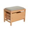  Bifi Bænk Sand/Natur fra Hübsch Interiør i MDF, Egetræsfiner, Egetræ, Polyester (100%) (Varenr: 882024)