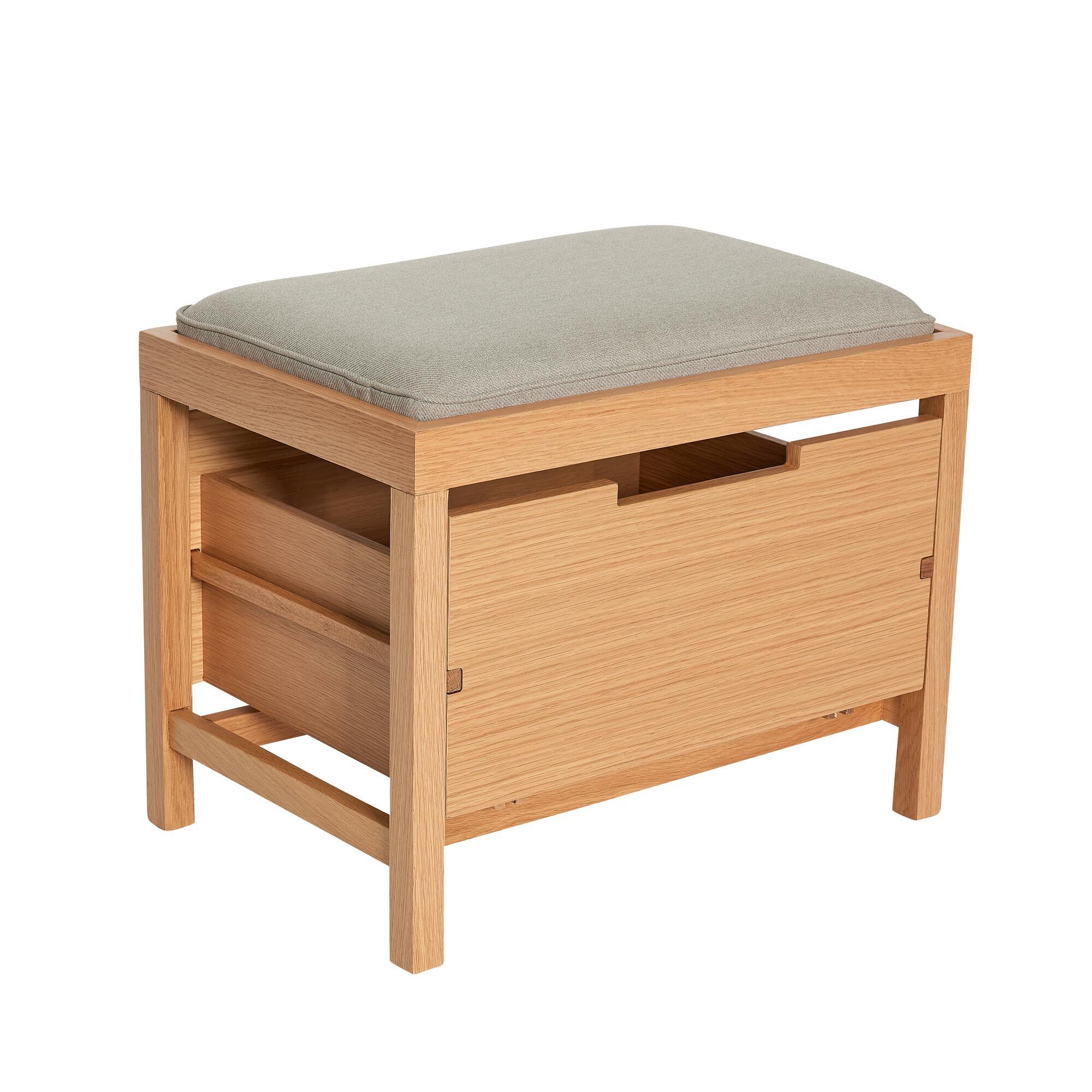  Bifi Bænk Sand/Natur fra Hübsch Interiør i MDF, Egetræsfiner, Egetræ, Polyester (100%) (Varenr: 882024)