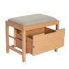  Bifi Bænk Sand/Natur fra Hübsch Interiør i MDF, Egetræsfiner, Egetræ, Polyester (100%) (Varenr: 882024)