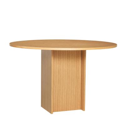  Straight Spisebord Rund Natur fra Hübsch Interiør i MDF, Egetræsfiner (Varenr: 882028)