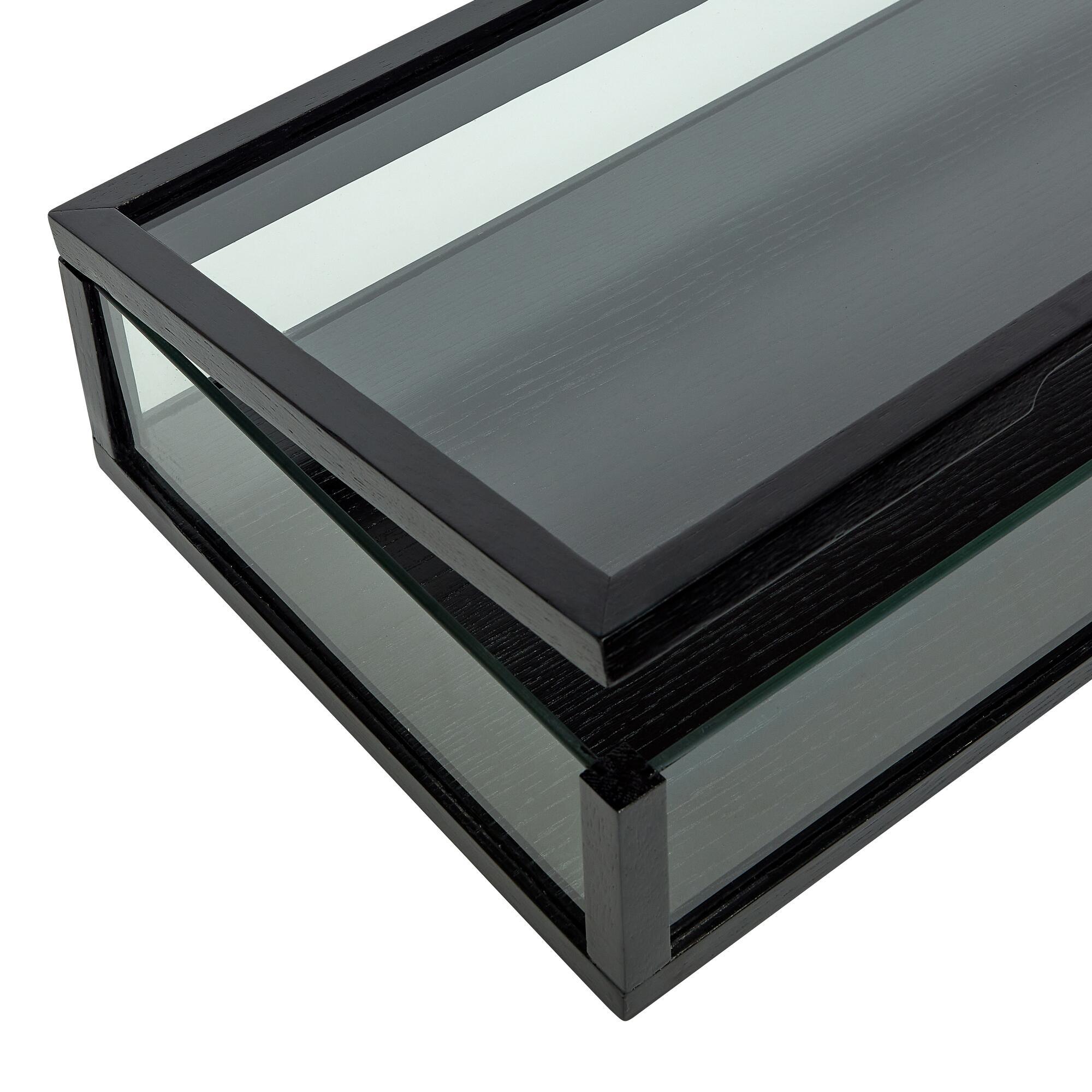  View Display Kasse Small Sort fra Hübsch Interiør i Askfiner, Ask, Glas, MDF (Varenr: 882034)