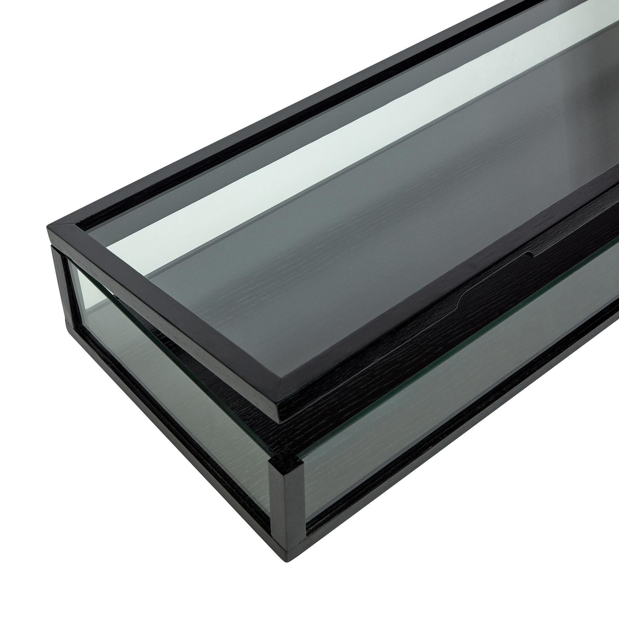  View Display Kasse Large Sort fra Hübsch Interiør i Askfiner, Ask, Glas, MDF (Varenr: 882035)