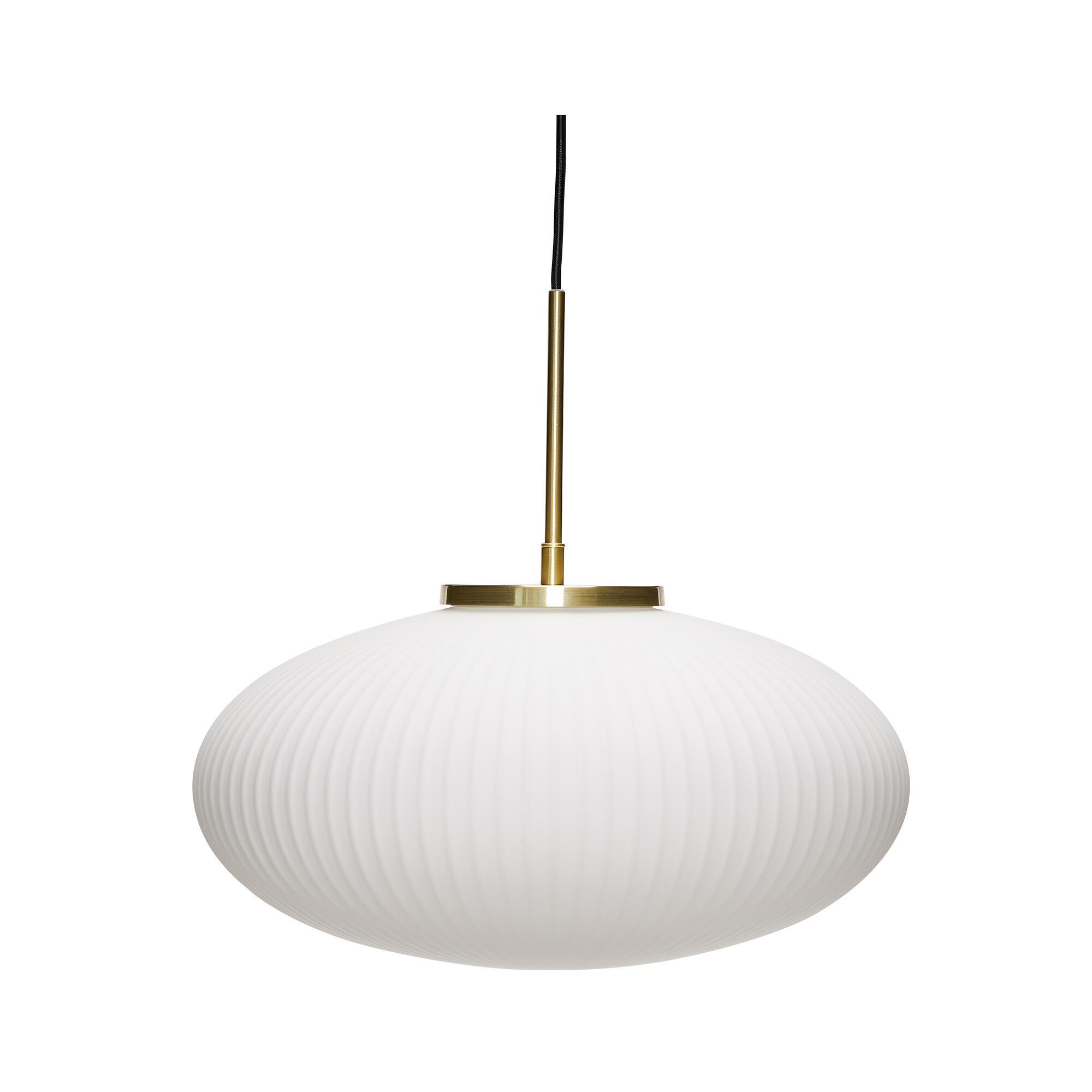  Serene Pendel Ellipse Hvid fra Hübsch Interiør i Glas, Jern (Varenr: 962009)
