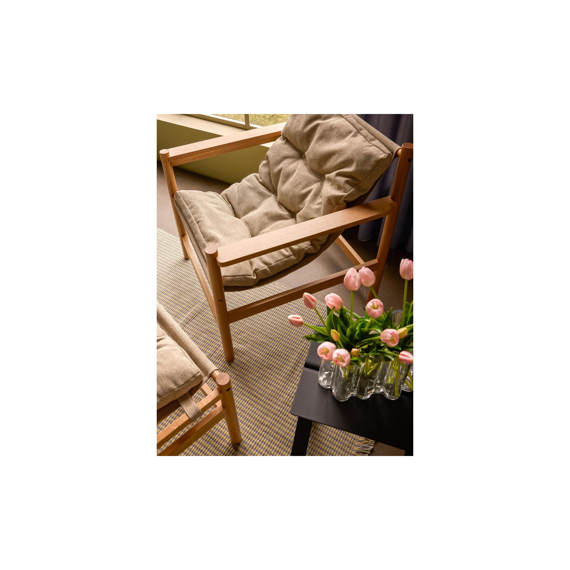  Heritage Lænestol/Fodskammel Natur/beige fra Hübsch Interiør i Polyester (Varenr: 422007)