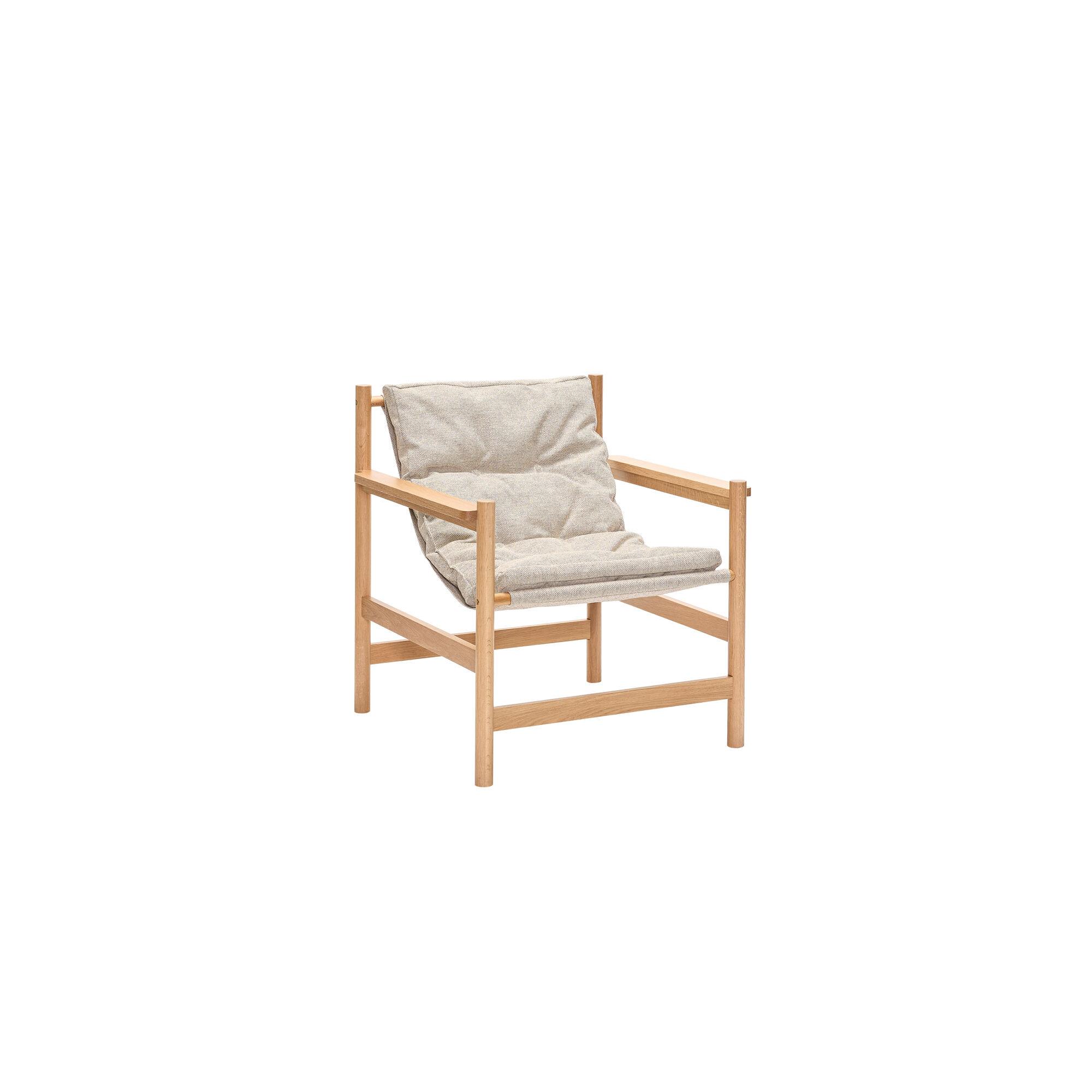  Heritage Lænestol/Fodskammel Natur/beige fra Hübsch Interiør i Polyester (Varenr: 422007)