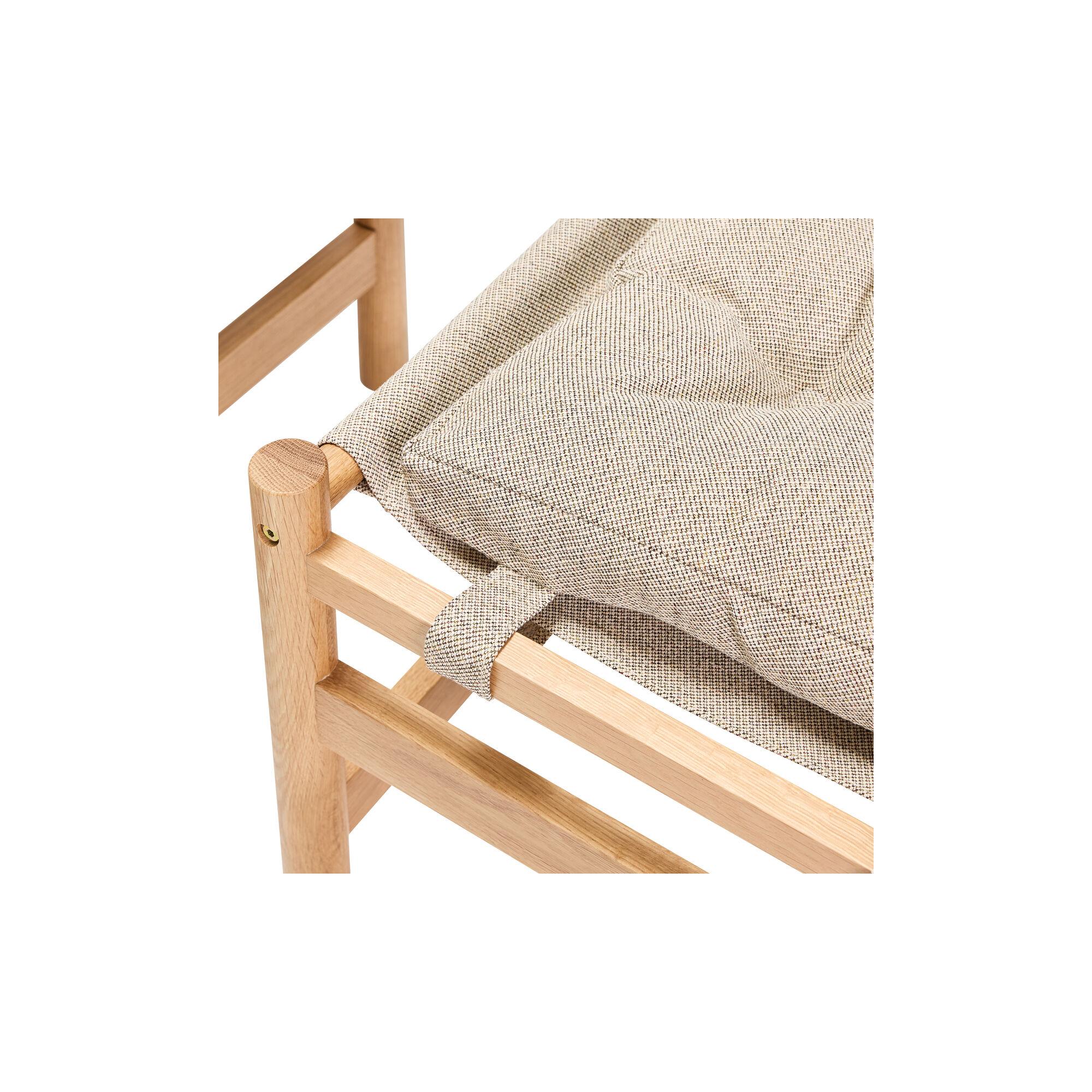  Heritage Lænestol/Fodskammel Natur/beige fra Hübsch Interiør i Polyester (Varenr: 422007)