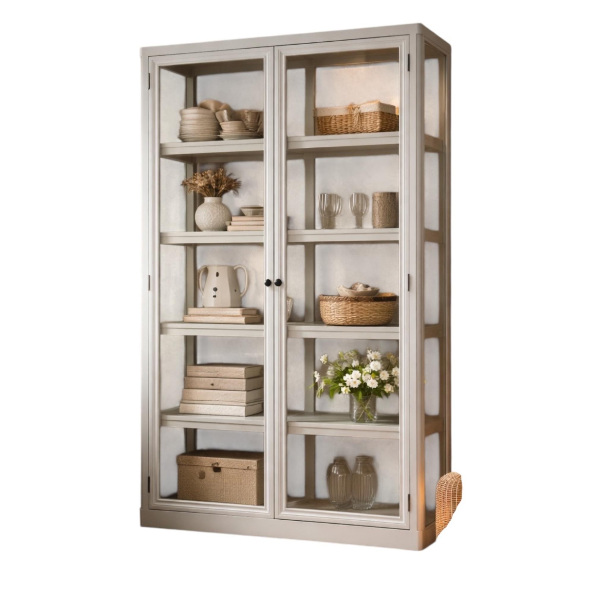 Vitrineskab med god plads og 5 hylder