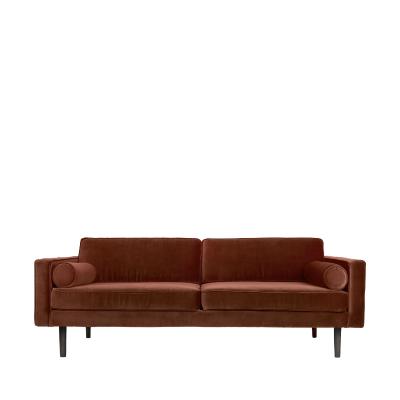 Flot velour sofa i farven caramel brun - 31000015