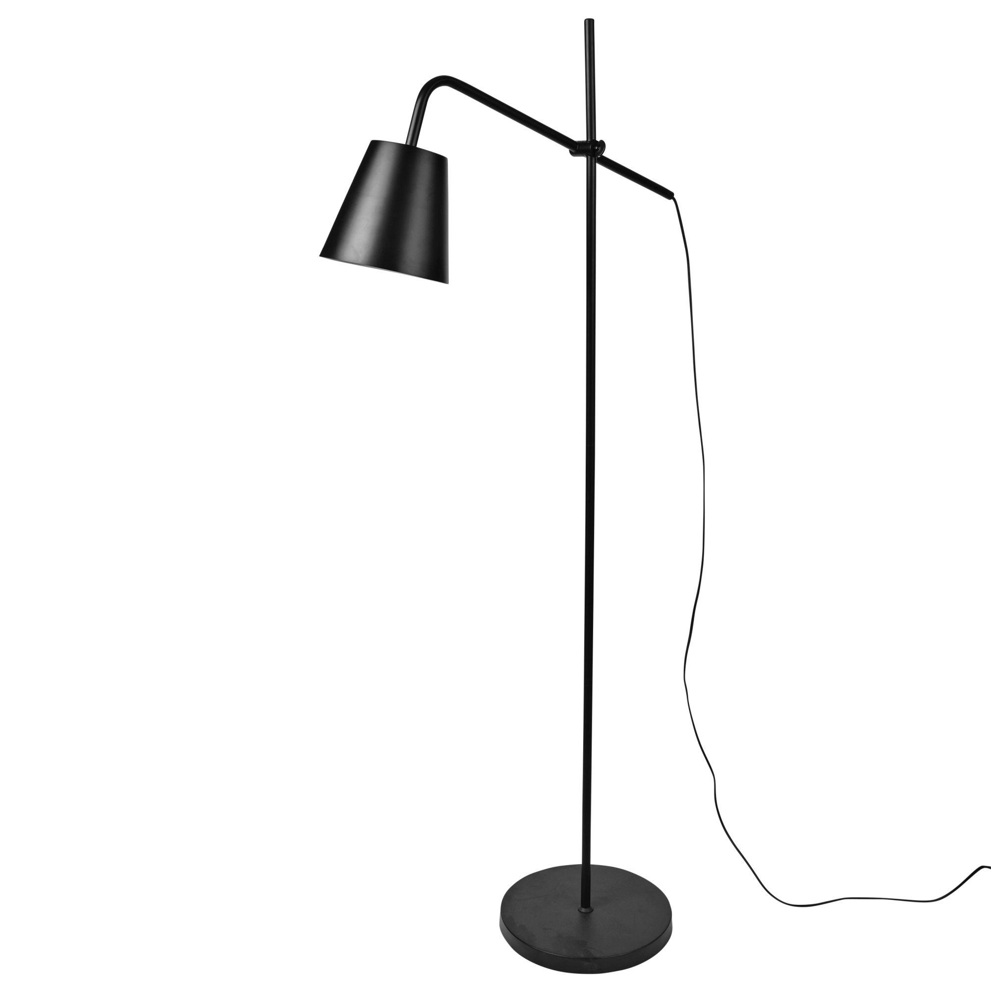 Flot gulvlampe i sort metal med justerbar hoved, Vippe Serien, Fri fragt, På lager, Nyhed, 14461415